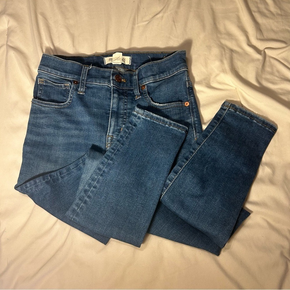 Madewell 9" Mid-Rise Skinny Jeans 24P Petite Blue Fair Trade Stretch Denim - Picture 5 of 13